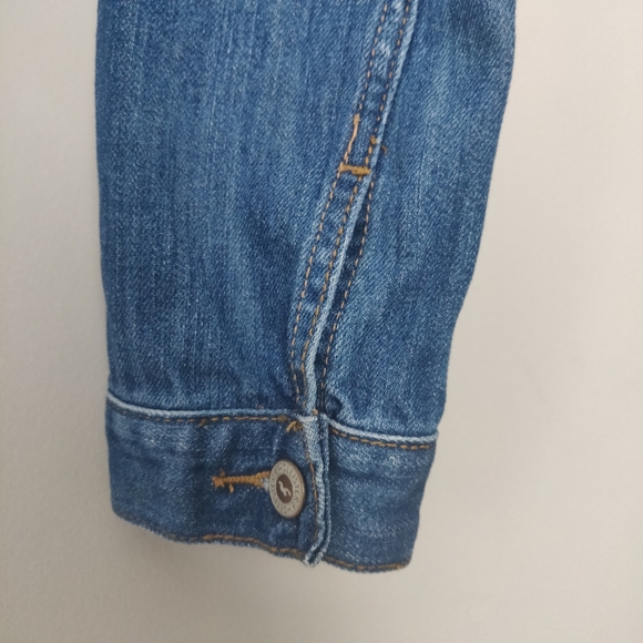 Hollister Distressed Cropped Denim Jean Jacket Button-up Cotton Small - Picture 10 of 13